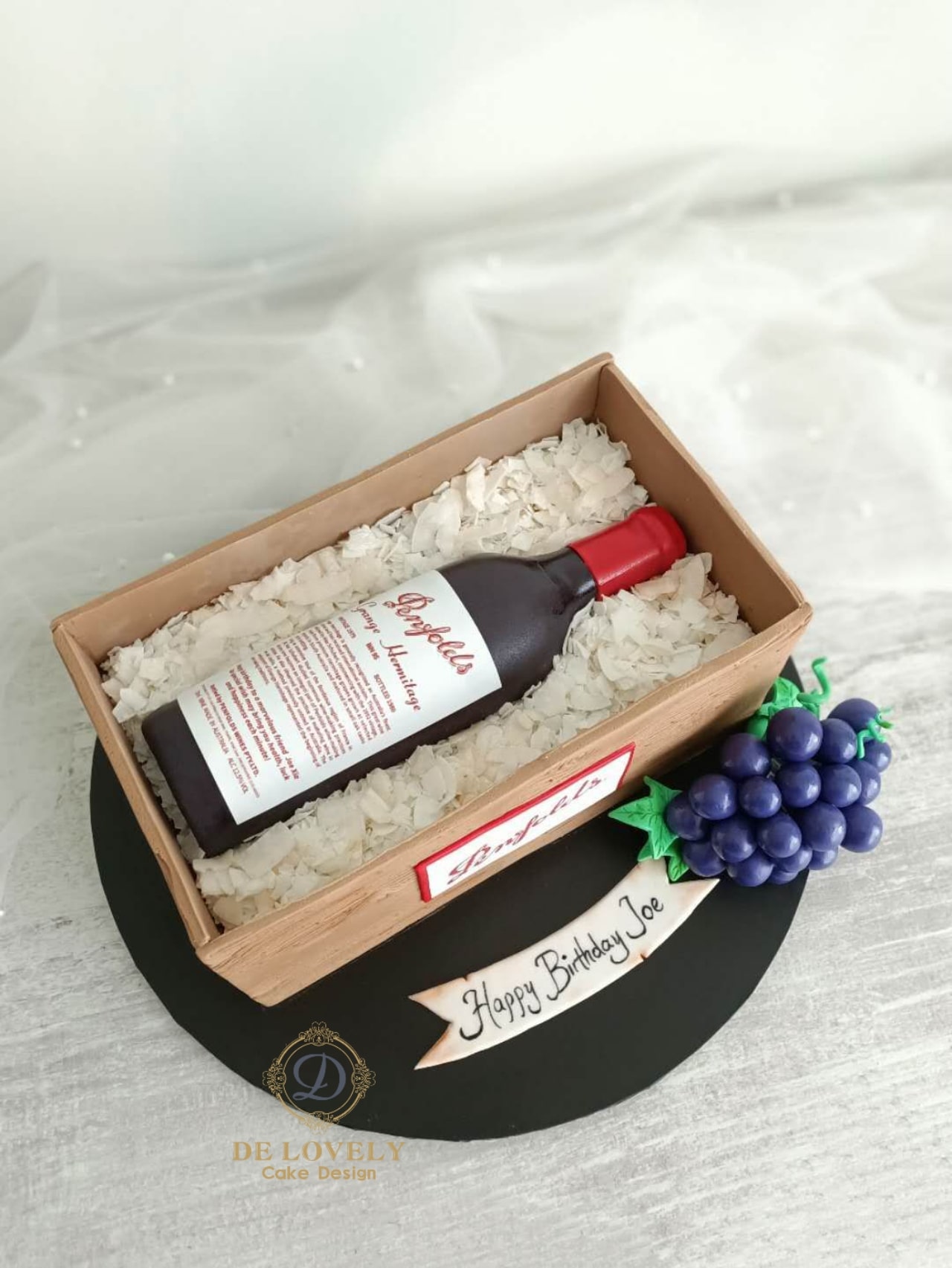 Cakes by Sevil — Wine bottle box cake . Everything is edible. Box,...